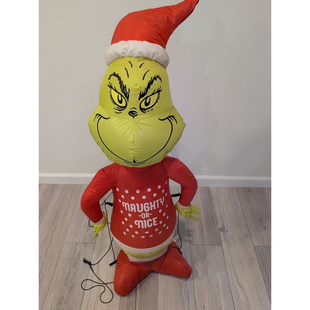 CHRISTMAS THE GRINCH DR SEUSS 4 FT Airblown Inflatable‎ GEMMY - Picture 7 of 8